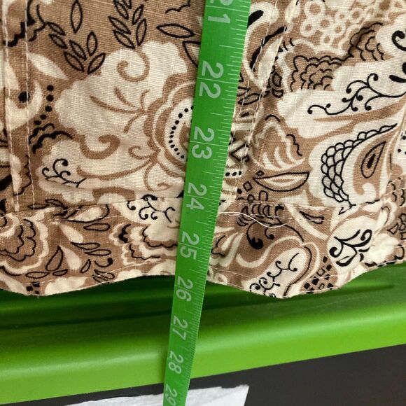 Lucy & Laurel Jacket Womens Sz 3X Brown Tan Floral Casual Button Up Linen - Picture 7 of 7